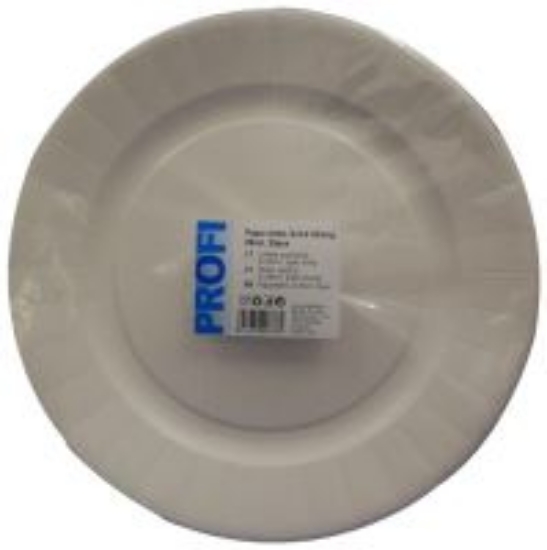 Изображение Одноразовые бумажные тарелки PROFI D26 см, белые, 50 шт