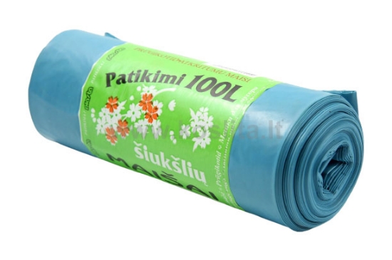 Изображение Синие мешки для мусора PLASTA 100 л, 10 шт.