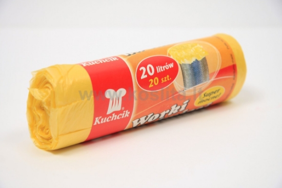 Picture of Heavy-Duty Yellow Garbage Bags KUCHCIK 20 L, 20 pcs