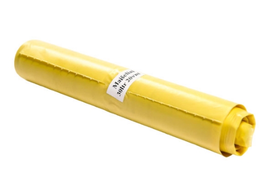 Изображение Желтые HDPE мусора мешки 30 л, 20 шт.