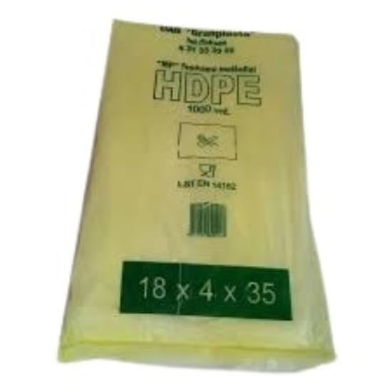 Изображение Желтые пакеты HDPE 18x4x35, 1000 шт.