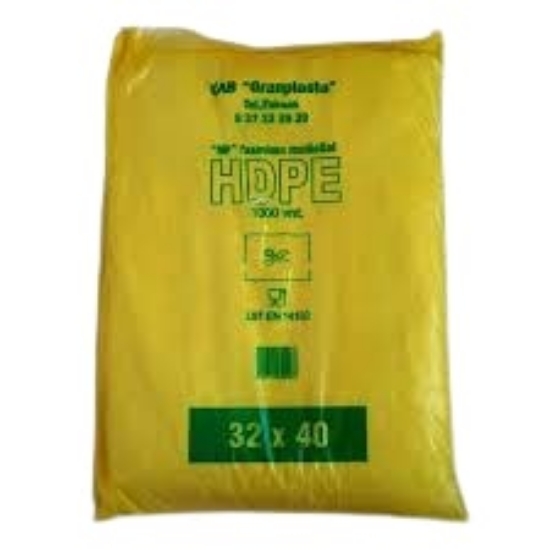 Изображение Пакеты HDPE 32x40, 1000 шт. желтые