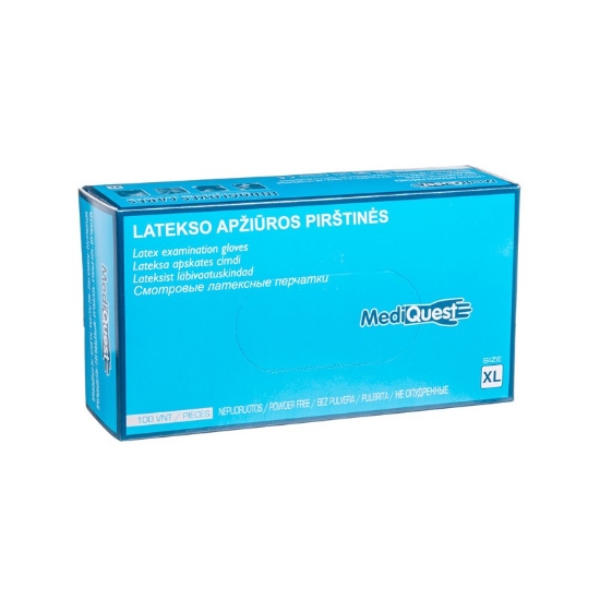 Изображение Латексные перчатки без пудры MEDIQUEST XL, 100 шт