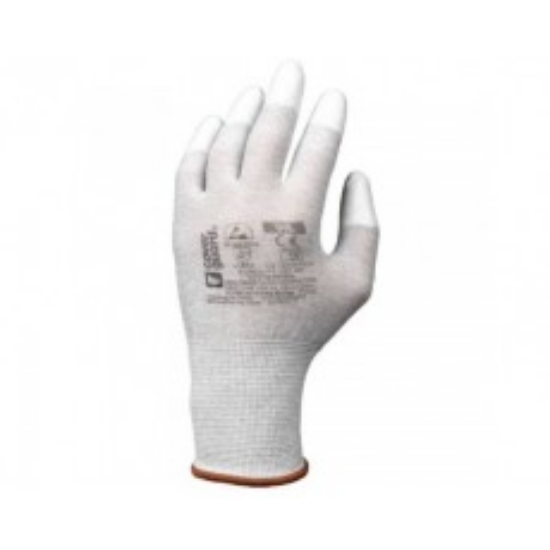 Изображение Вязаные перчатки с белым полиуретановым покрытием M (7)