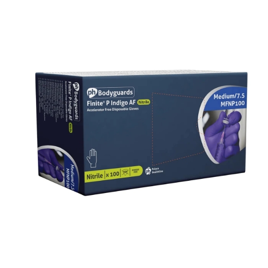 Изображение Нитриловые перчатки без пудры EASYCARE XS, синие, 100 шт