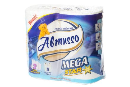 Изображение Бумажные полотенца ALMUSSO MEGA STAR 2 слоя (рул./20 m 100 листов), 2 шт.