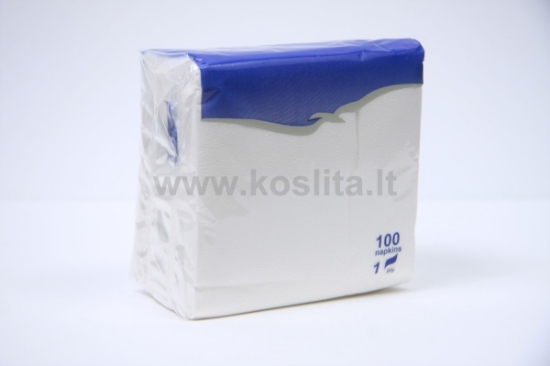 Изображение Бумажные салфетки LENEK 24×24 см, 1 слой, белые, 100 шт