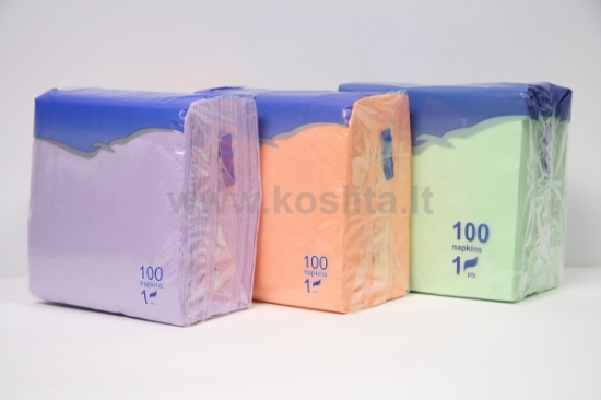 Изображение Бумажные салфетки LENEK 24×24 см, 1 слой, персиковые, 100 шт