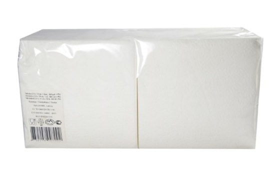 Изображение Бумажные салфетки LENEK 24×24 см, 1 слой, белые, 400 шт