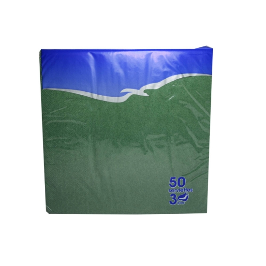 Picture of Paper Table Napkins LENEK 33×33 cm, 3 Ply, Dark Green, 50 pcs