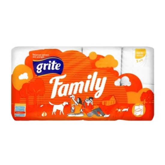 Изображение Туалетная бумага GRITE FAMILY 3 слоя, 8 шт.
