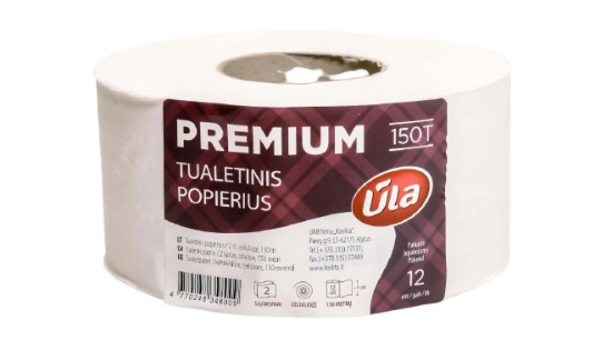 Tualetinis popierius ŪLA PREMIUM 2 sl. 150 m celiuliozė paveikslėlis