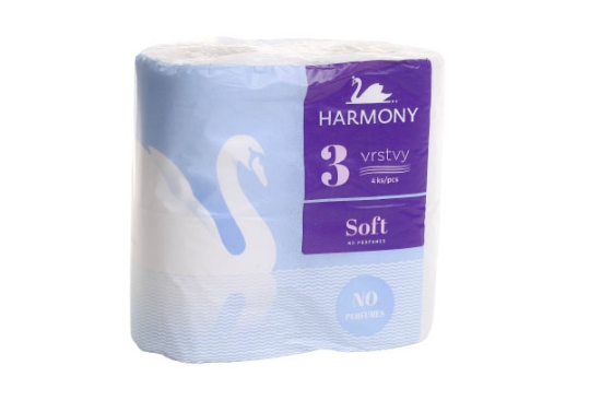 Изображение Туалетная бумага HARMONY SOFT 3 слоя (рул./17,5 m), 4 шт.