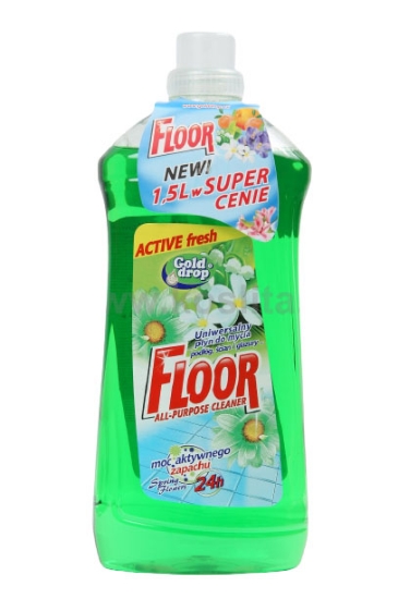 Изображение Средство для мытья полов FLOOR SPRING FLOWERS, зеленаяs, 1,5 l