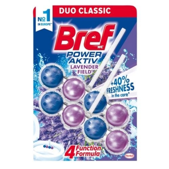 Изображение Блок для унитаза BREF Power Active Lavender, 2×50 г