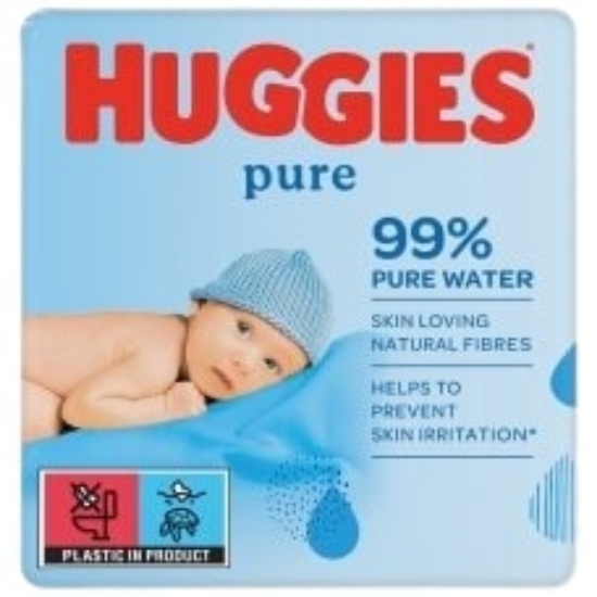 Изображение Влажные салфетки HUGGIES PURE, 3×56 шт