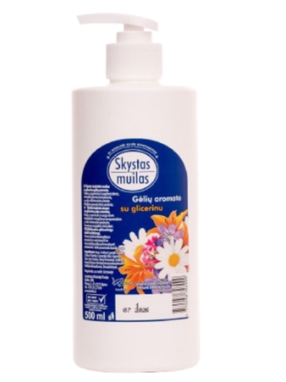 Изображение Жидкое мыло цветочное с глицерином, без красителей, 0,5 л