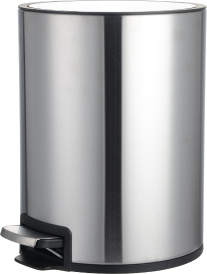 Изображение МУСОРНОЕ ВЕДРО 12 Л МЕТАЛЛИЧЕСКОЕ С ПЕДАЛЬЮ СЕРЕБРИСТОЕ