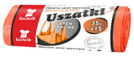 Изображение МЕШКИ ДЛЯ МУСОРА 35 Л 15 ШТ ОРАНЖЕВЫЕ