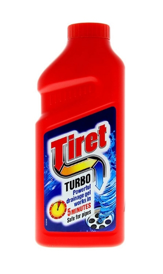 Изображение СРЕДСТВО ДЛЯ ПРОЧИСТКИ КАНАЛИЗАЦИОННЫХ ТРУБ TIRET TURBO 0,5 Л