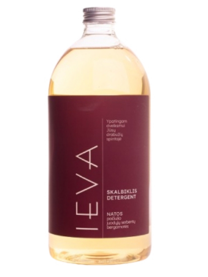 Parfumuotas skalbiklis IEVA PAČIULIO, JUODŲJŲ SERBENTŲ, BERGAMOTĖS, 1 l paveikslėlis