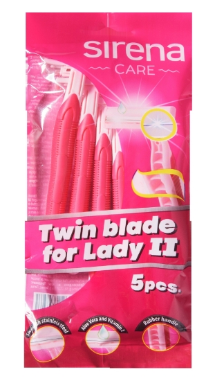 Изображение Vienkartiniai skustuvai SIRENA LADY II BAG, 5 vnt