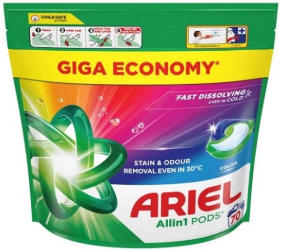 Skalbimo kapsulės ARIEL COLOR, 70 vnt paveikslėlis