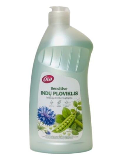 Indų ploviklis ŪLA SENSITIVE SALDŽIŲJŲ ŽIRNELIŲ IR RUGIAGĖLIŲ, 0,5 l paveikslėlis